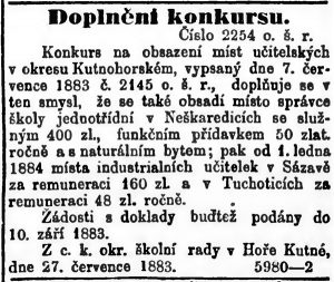 Pražský denník 9. 8. a 12. 8. 1883